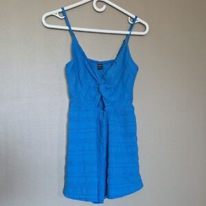 Shein Blue Short Romper With Twist Front Adjustable Straps Size XS